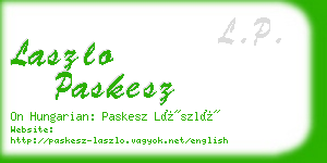 laszlo paskesz business card
